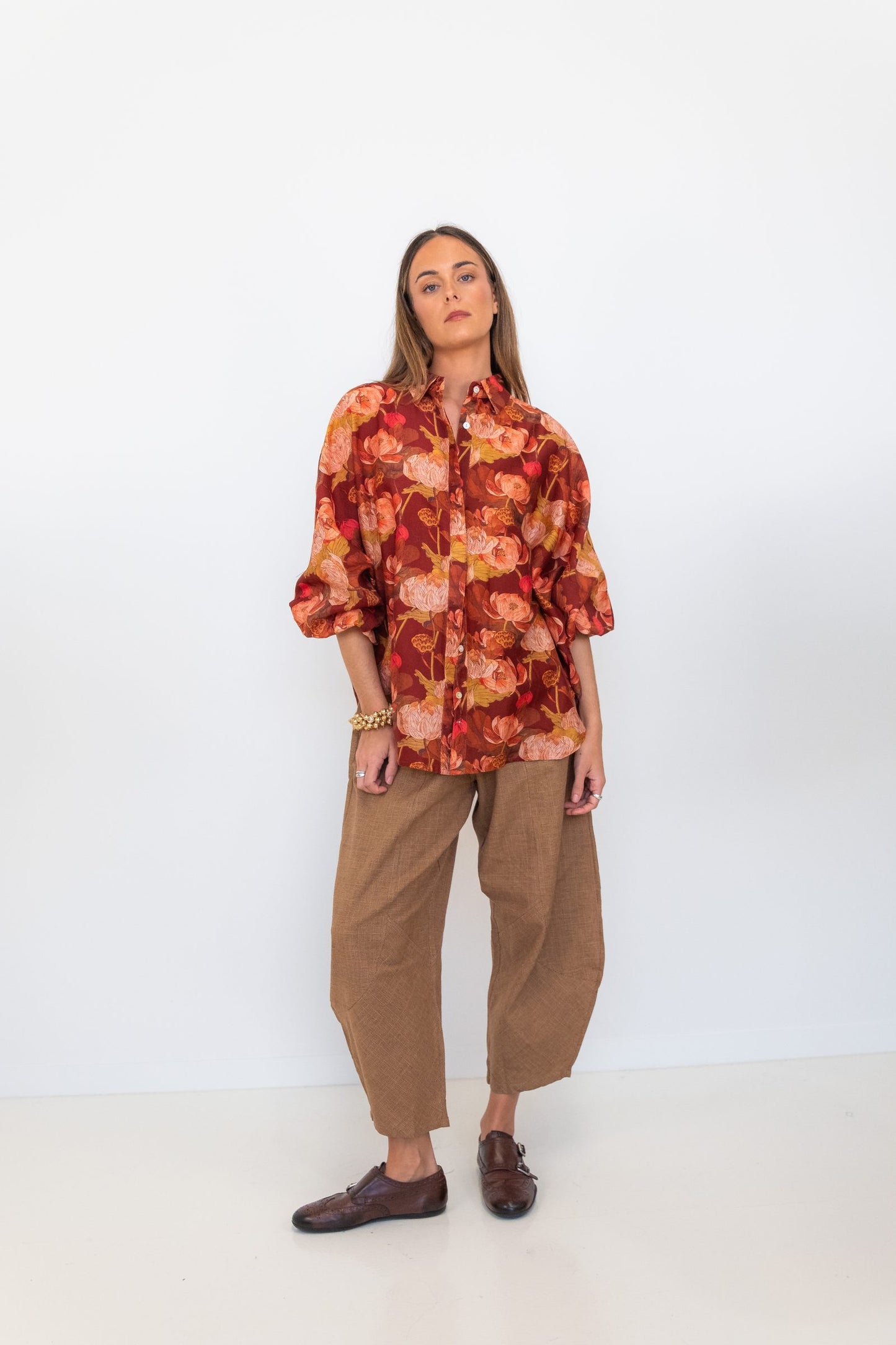 Butterfly Sleeve Shirt - Floral 02