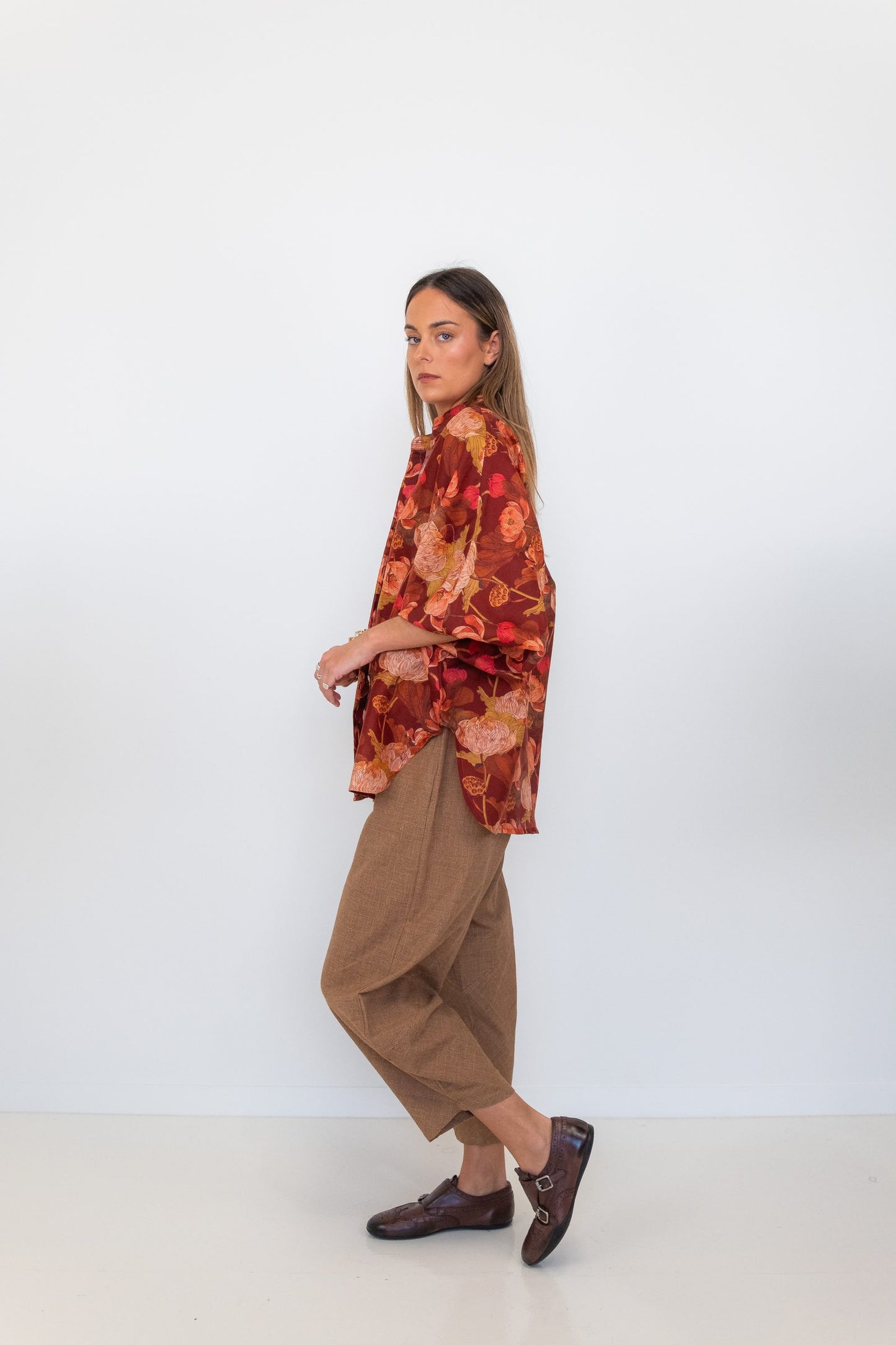 Butterfly Sleeve Shirt - Floral 02