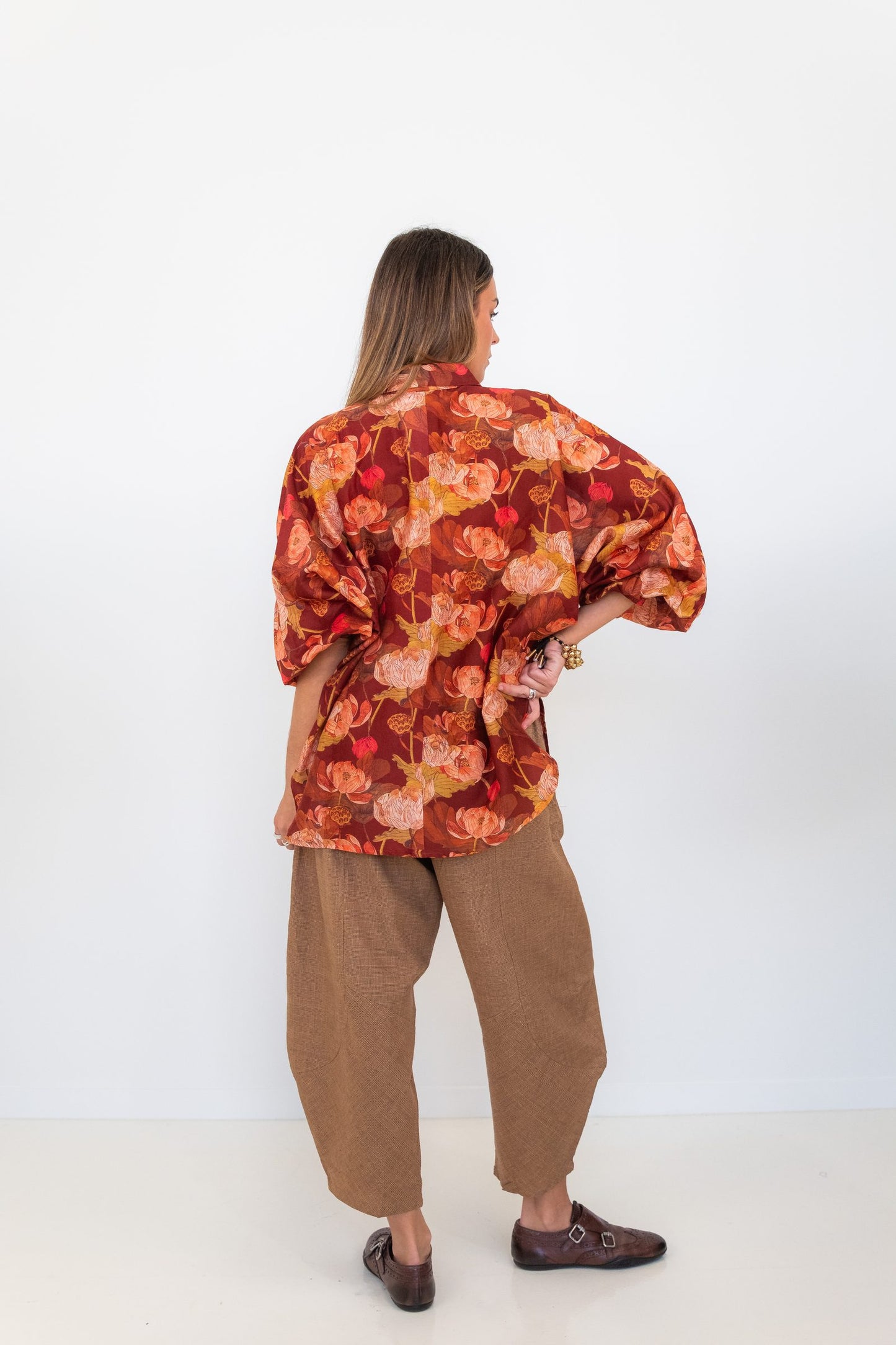 Butterfly Sleeve Shirt - Floral 02