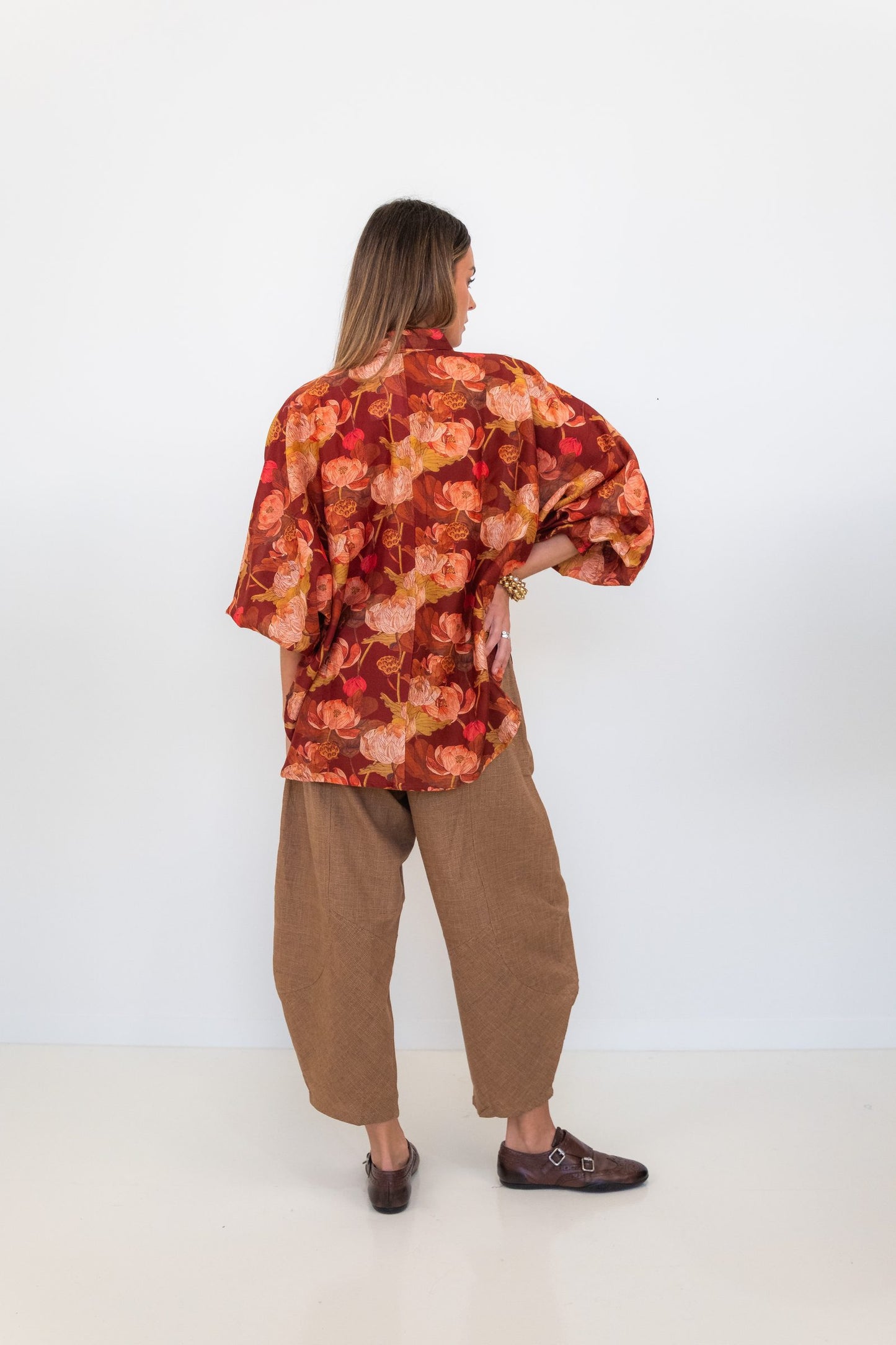 Butterfly Sleeve Shirt - Floral 02