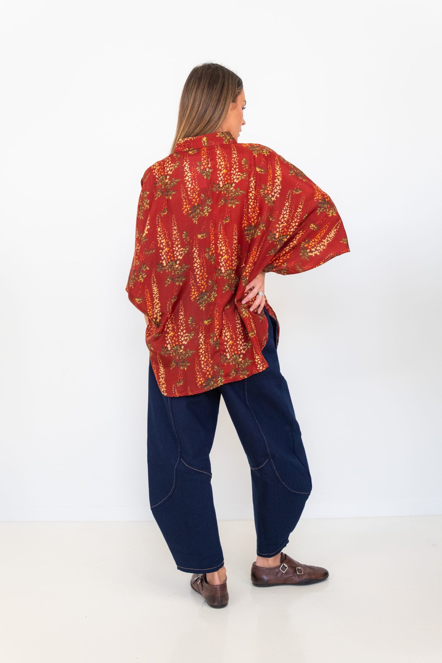 Butterfly Sleeve Shirt - Floral 05