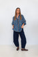 Butterfly Sleeve Shirt - Blue Checks