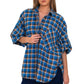 Butterfly Sleeve Shirt - Blue Checks