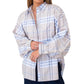 Butterfly Sleeve Shirt - Tan Checks