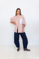 Butterfly Sleeve Shirt - Brown Stripe