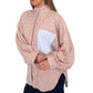 Butterfly Sleeve Shirt - Brown Stripe
