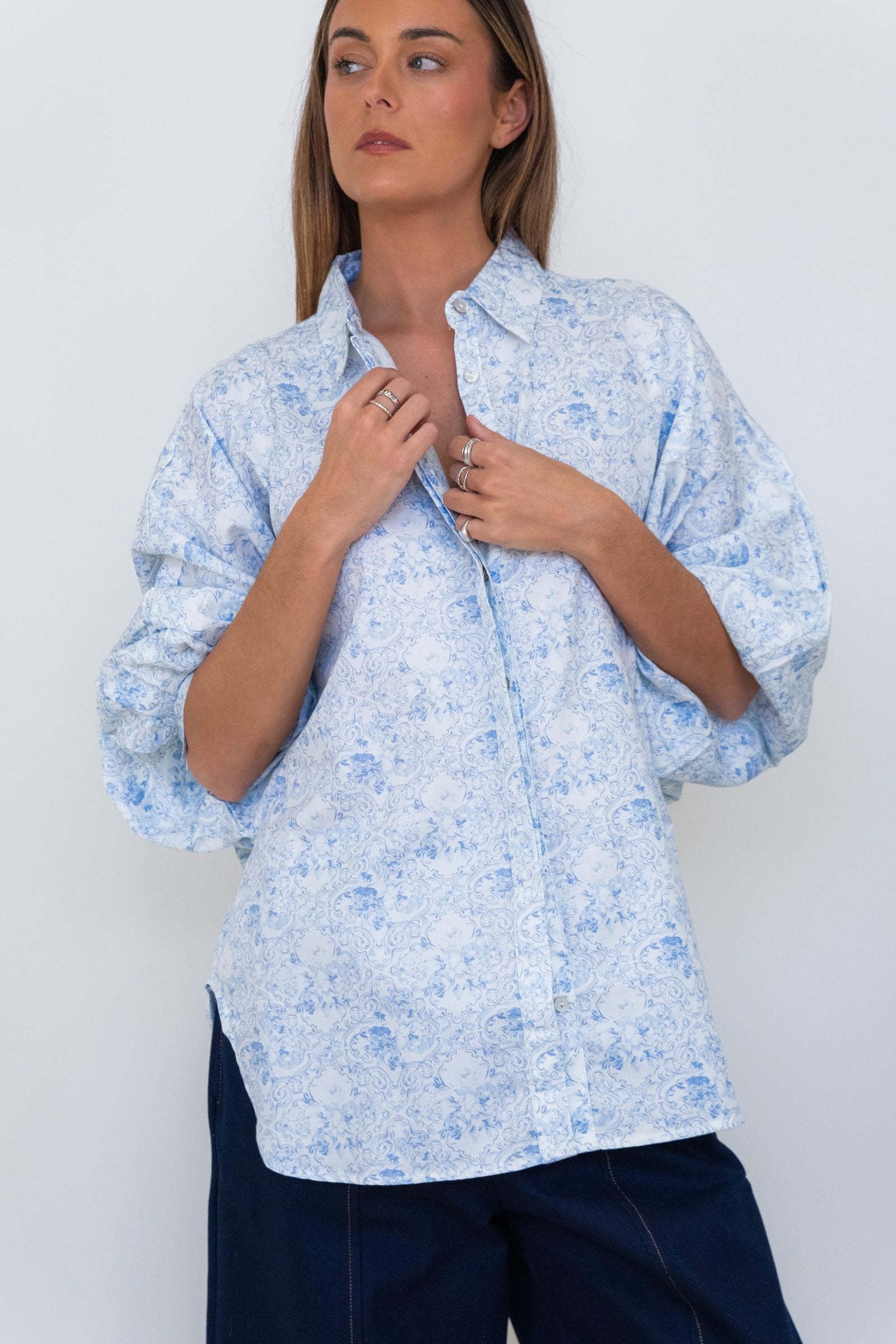 Butterfly Sleeve Shirt - Rococo — IT'S A FAD. Shirts & Tops from Noosa, Australia