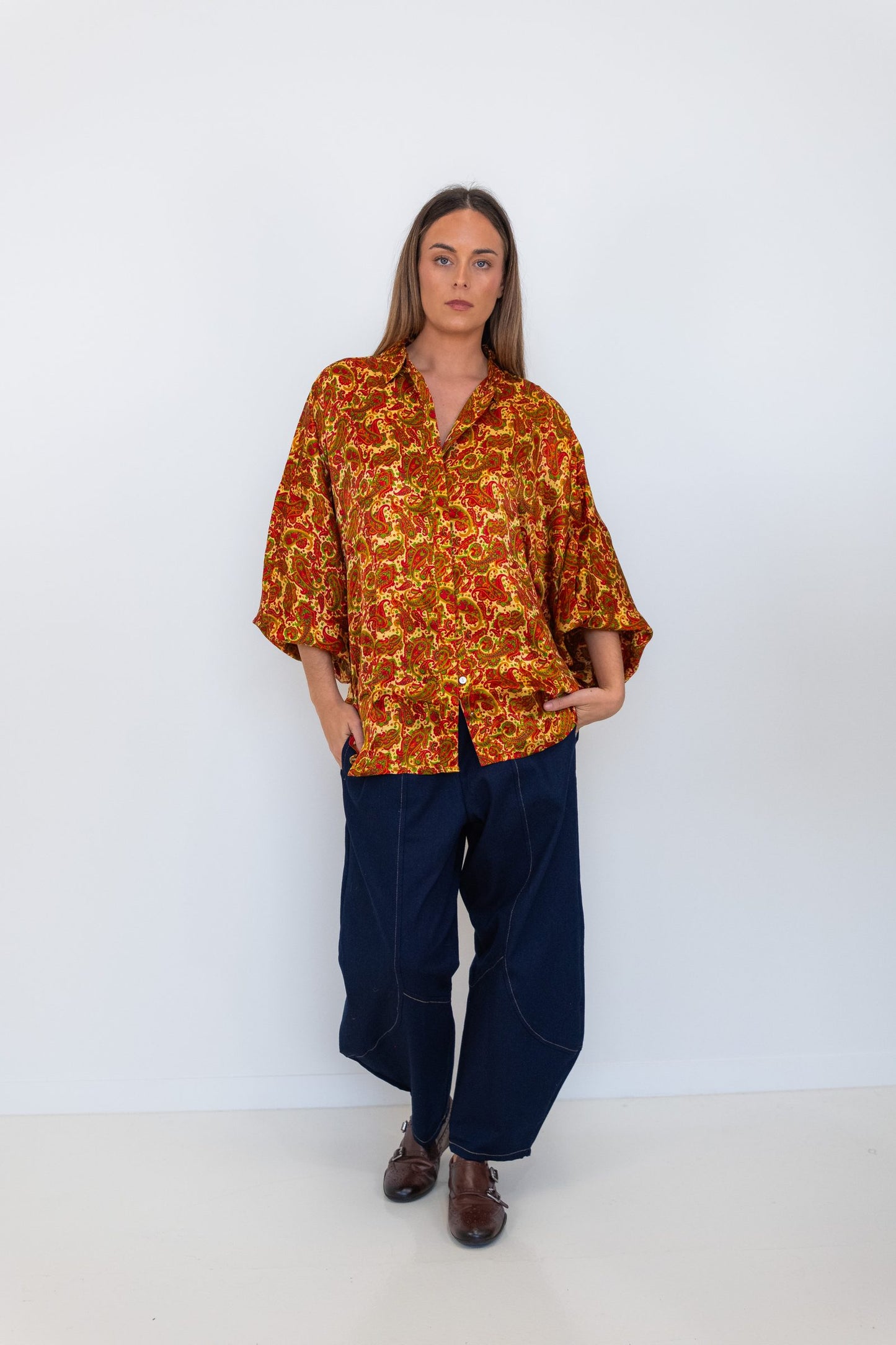 Butterfly Sleeve Shirt - passion flower