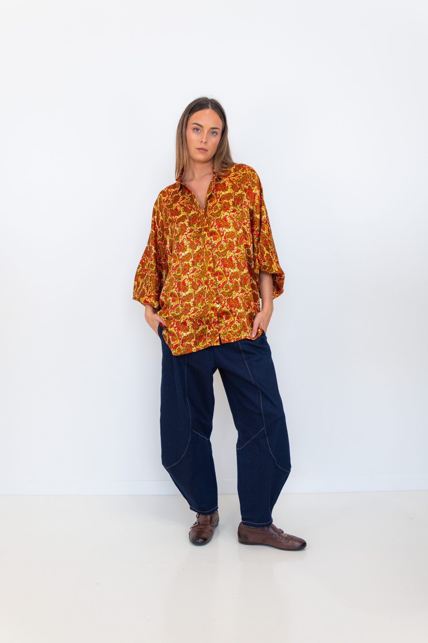 Butterfly Sleeve Shirt - passion flower