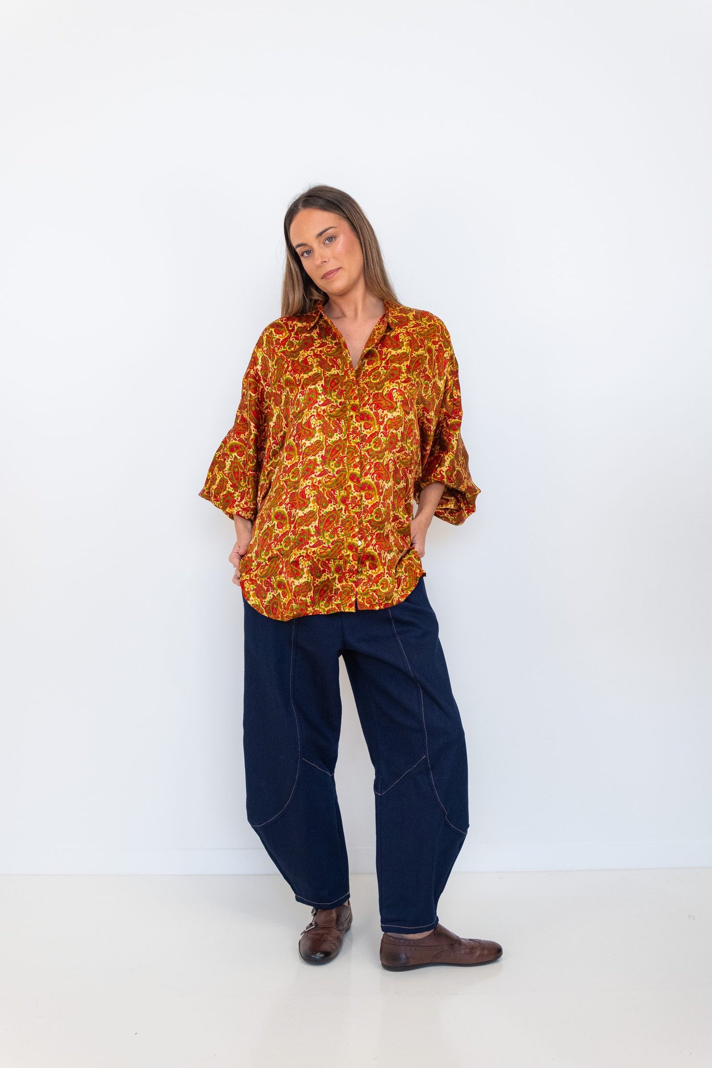 Butterfly Sleeve Shirt - passion flower