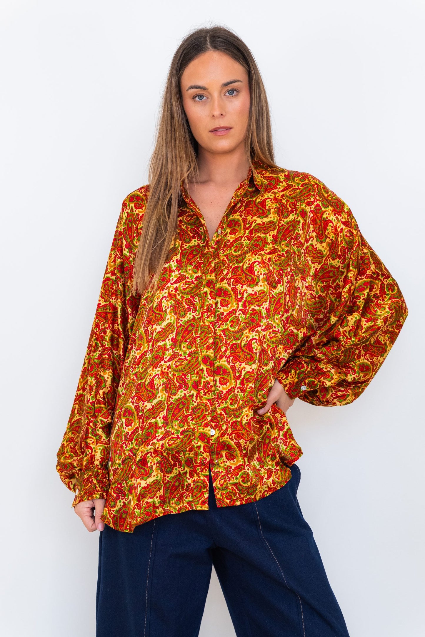 Butterfly Sleeve Shirt - passion flower