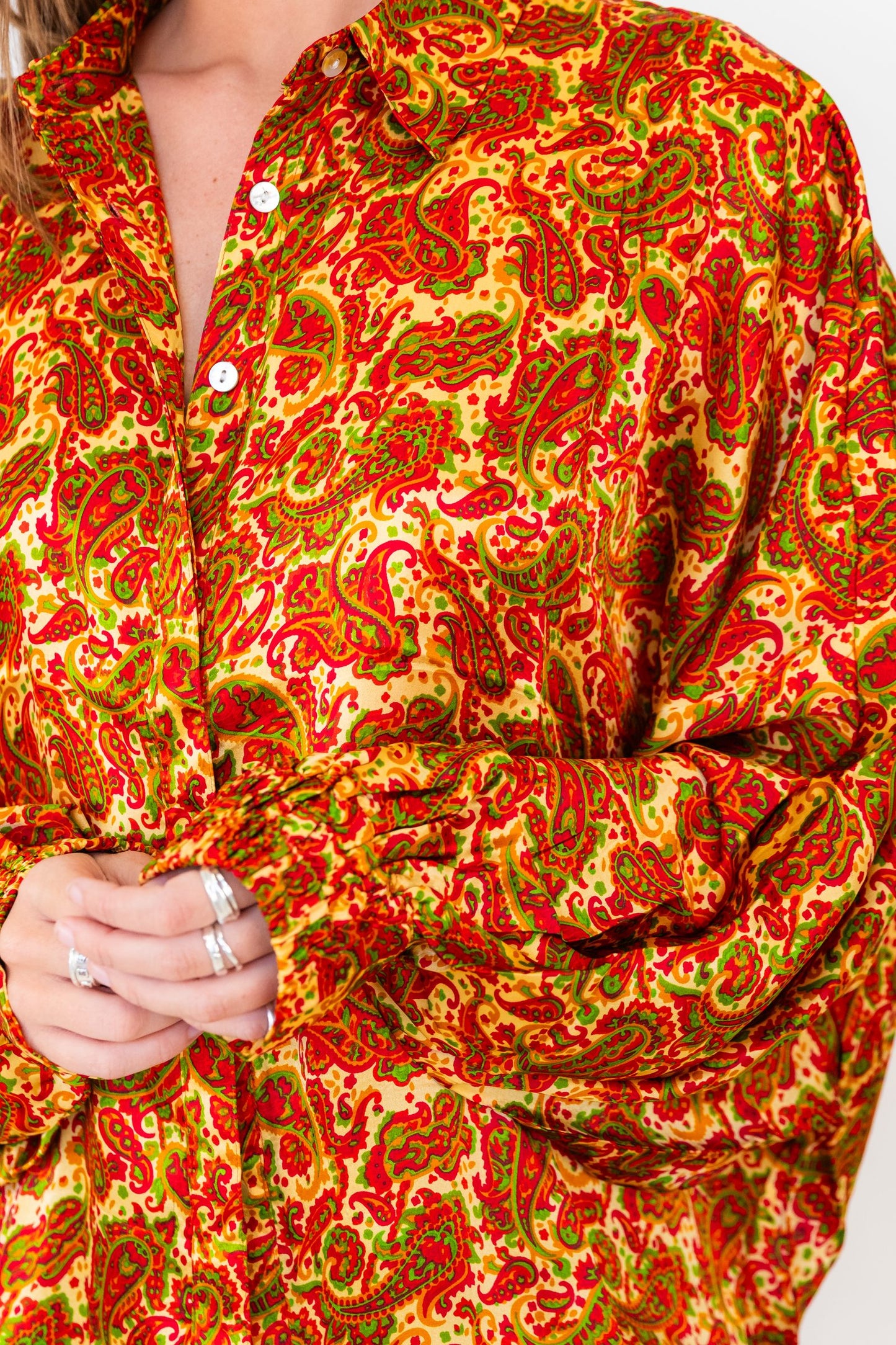 Butterfly Sleeve Shirt - passion flower