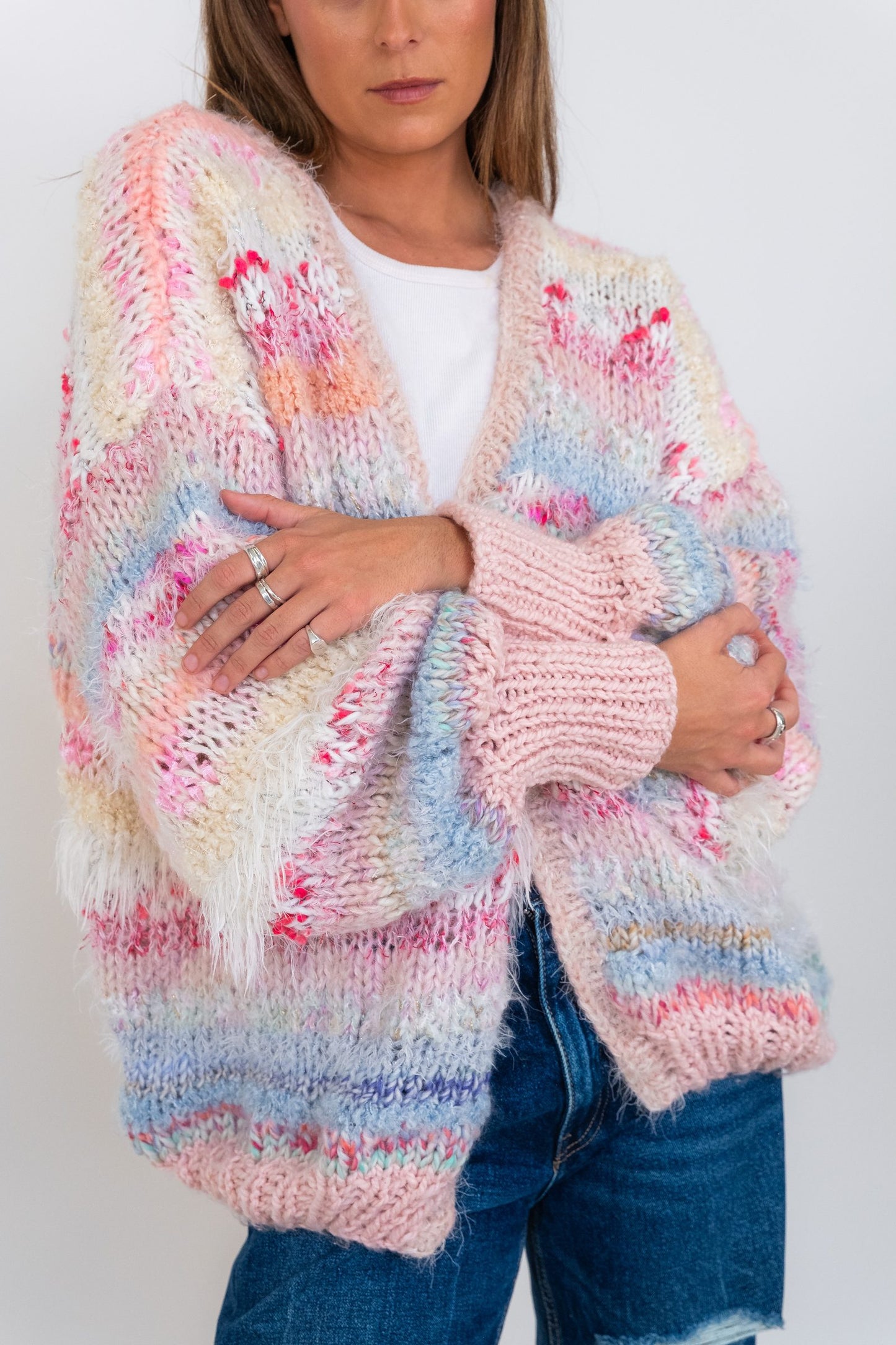 Nadia Dafri Cardi Frou Frou Pinks Pastel