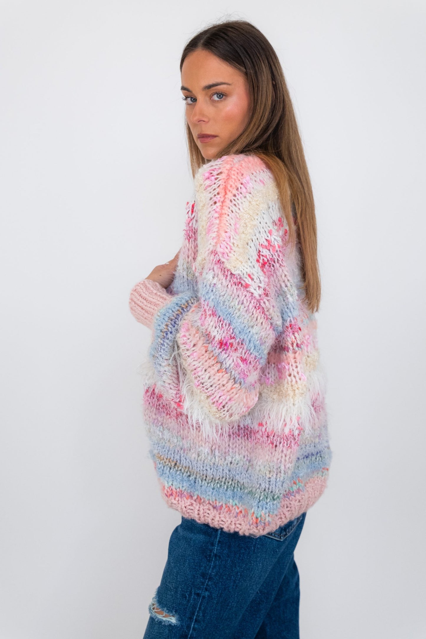 Nadia Dafri Cardi Frou Frou Pinks Pastel