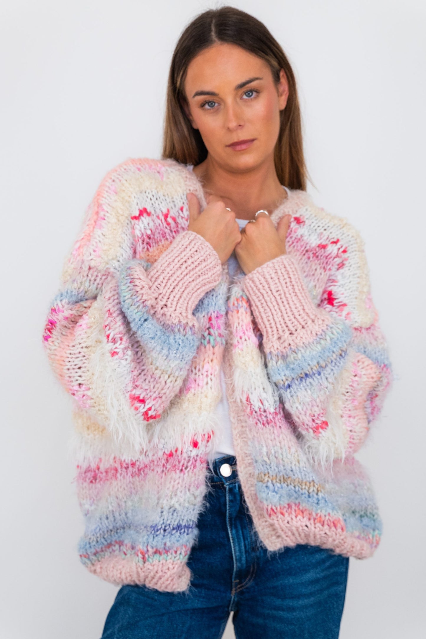 Nadia Dafri Cardi Frou Frou Pinks Pastel