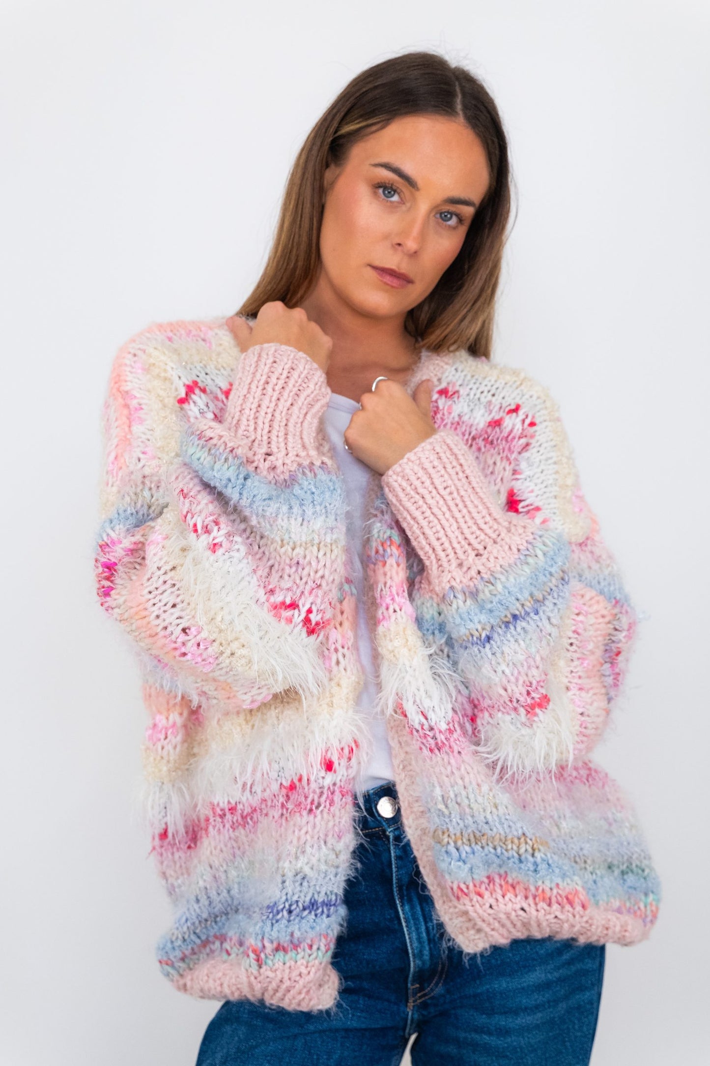 Nadia Dafri Cardi Frou Frou Pinks Pastel