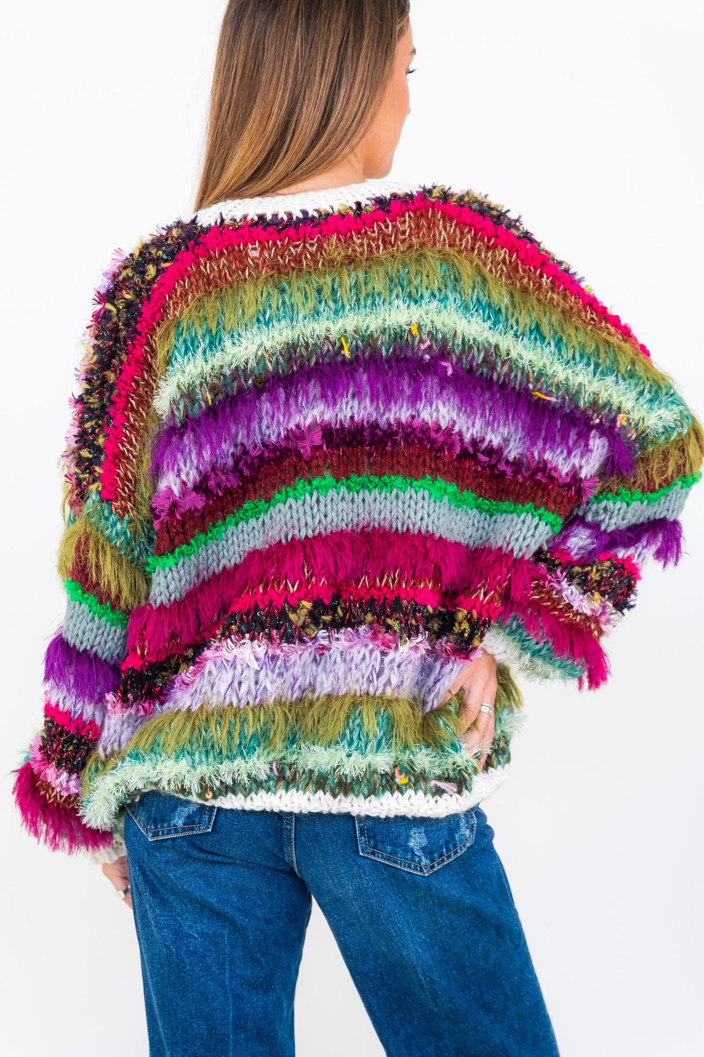 Nadia Dafri Cardi W09 Frou Frou Sage and cream