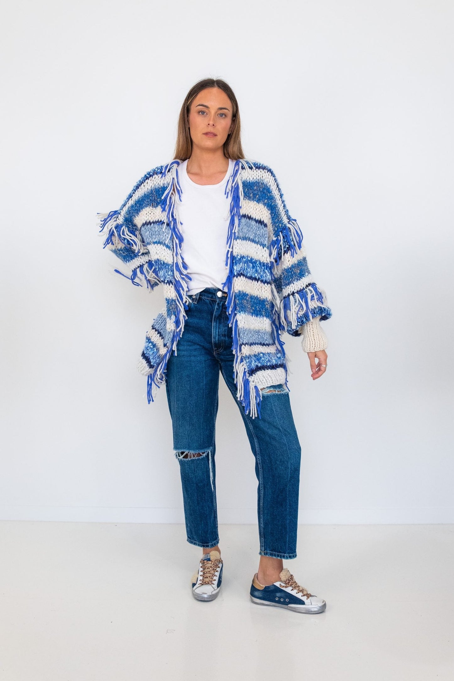 Nadia Dafri Fringe Longer cardigan