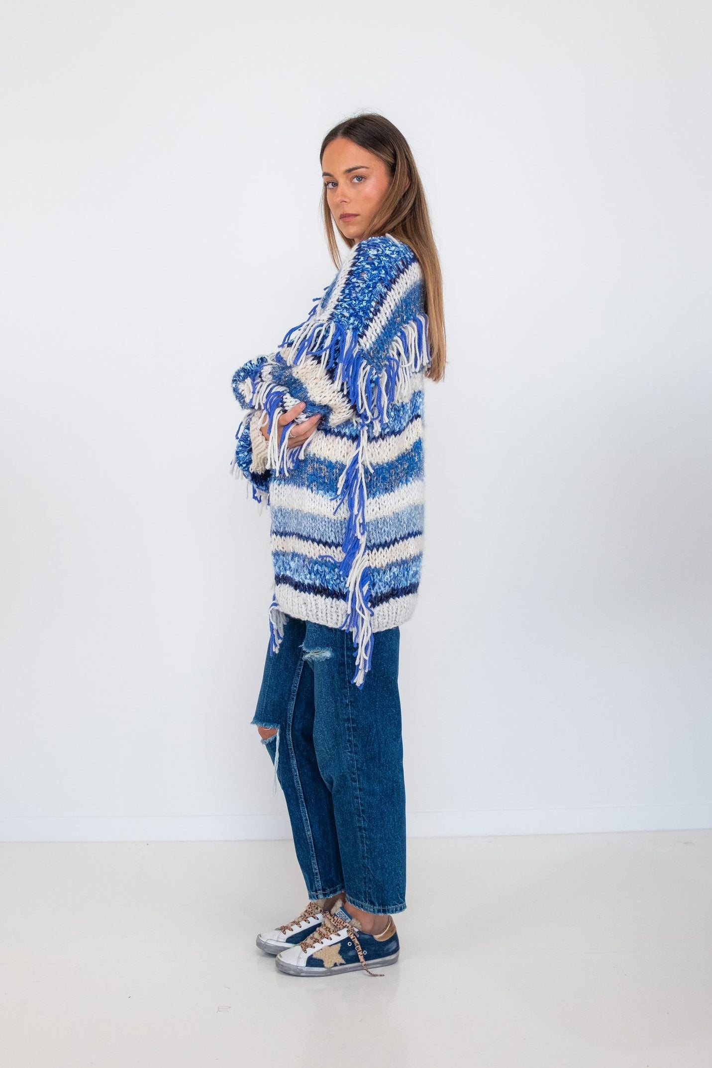 Nadia Dafri Fringe Longer cardigan