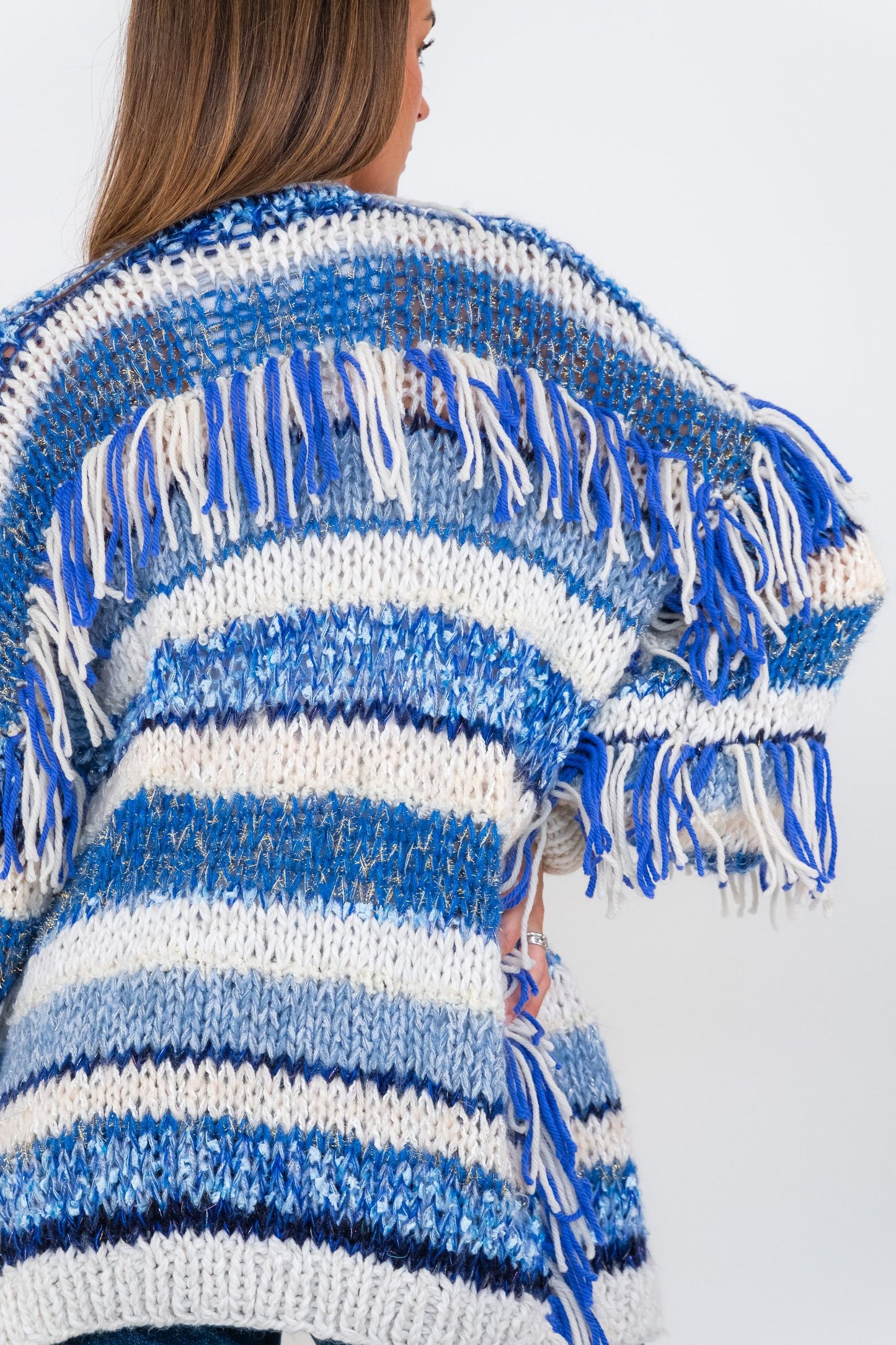 Nadia Dafri Fringe Longer cardigan