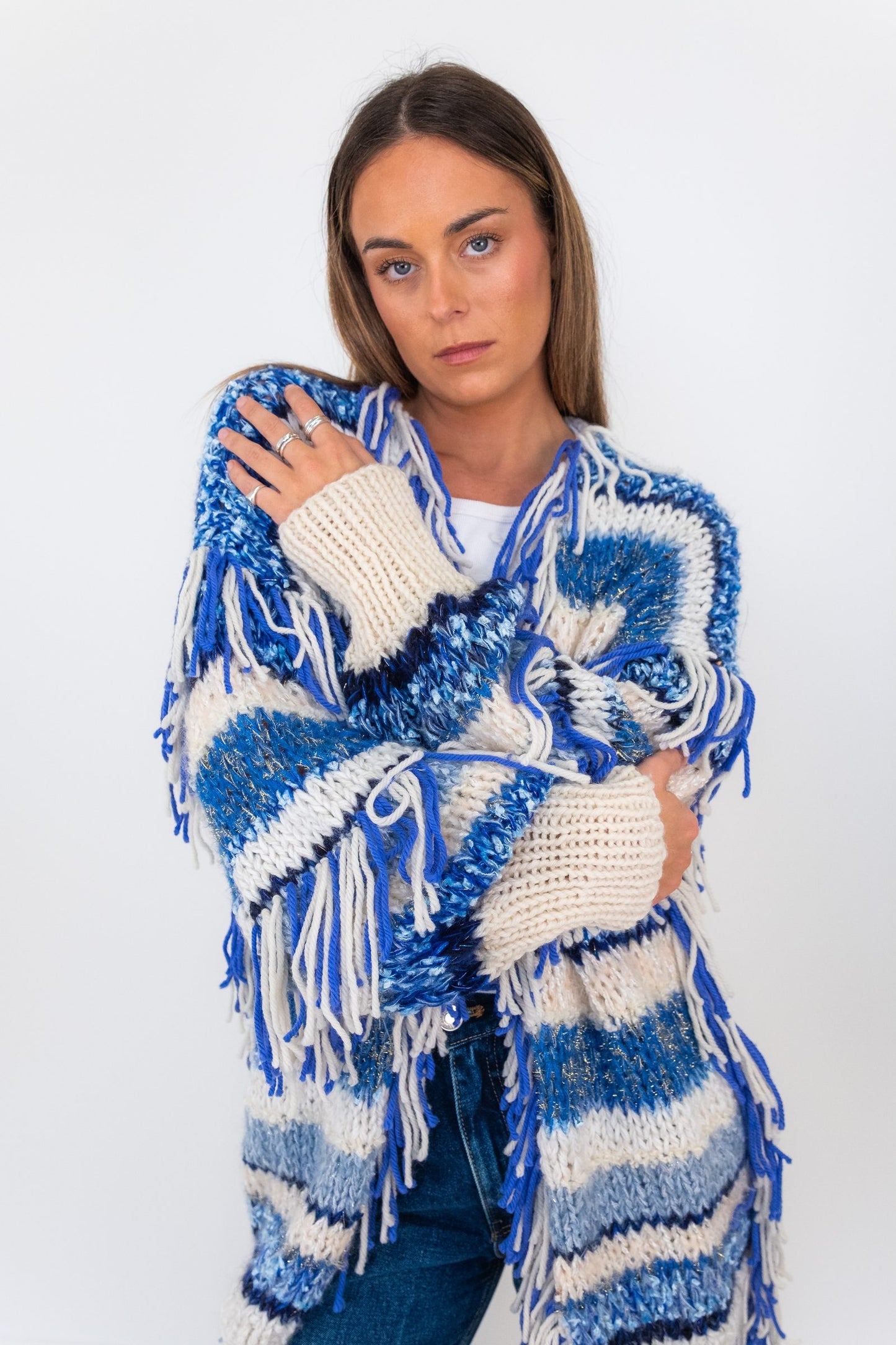 Nadia Dafri Fringe Longer cardigan