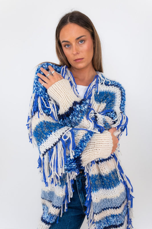 Nadia Dafri Fringe Longer cardigan