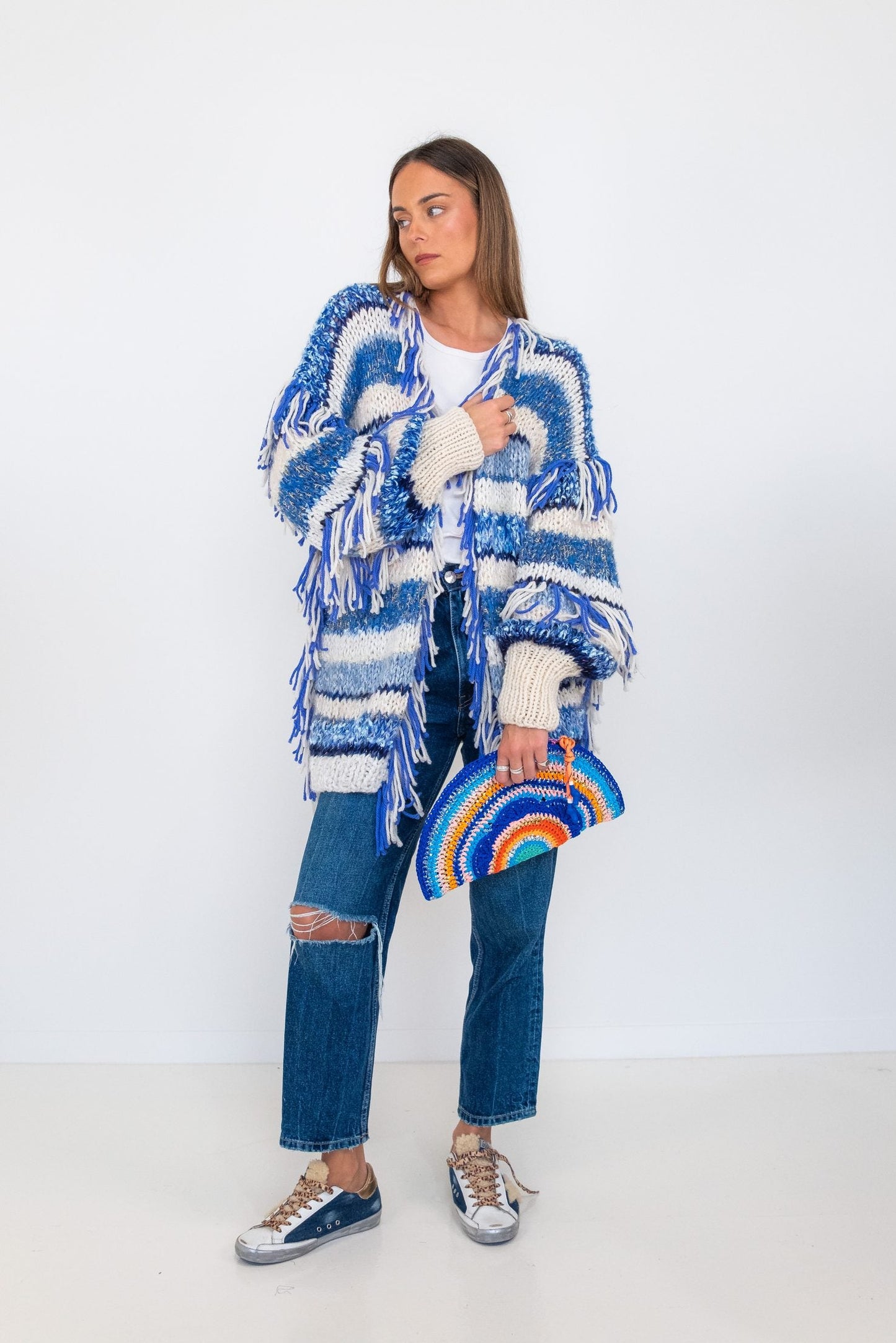 Nadia Dafri Fringe Longer cardigan