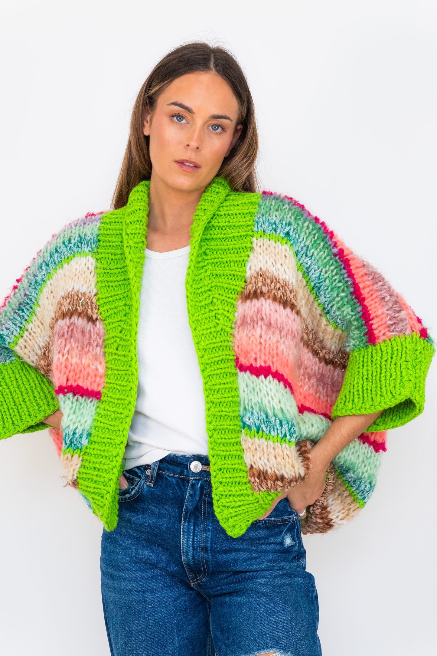 Nadia Dafri Cardi AW03- Verde 3/4 sleeve