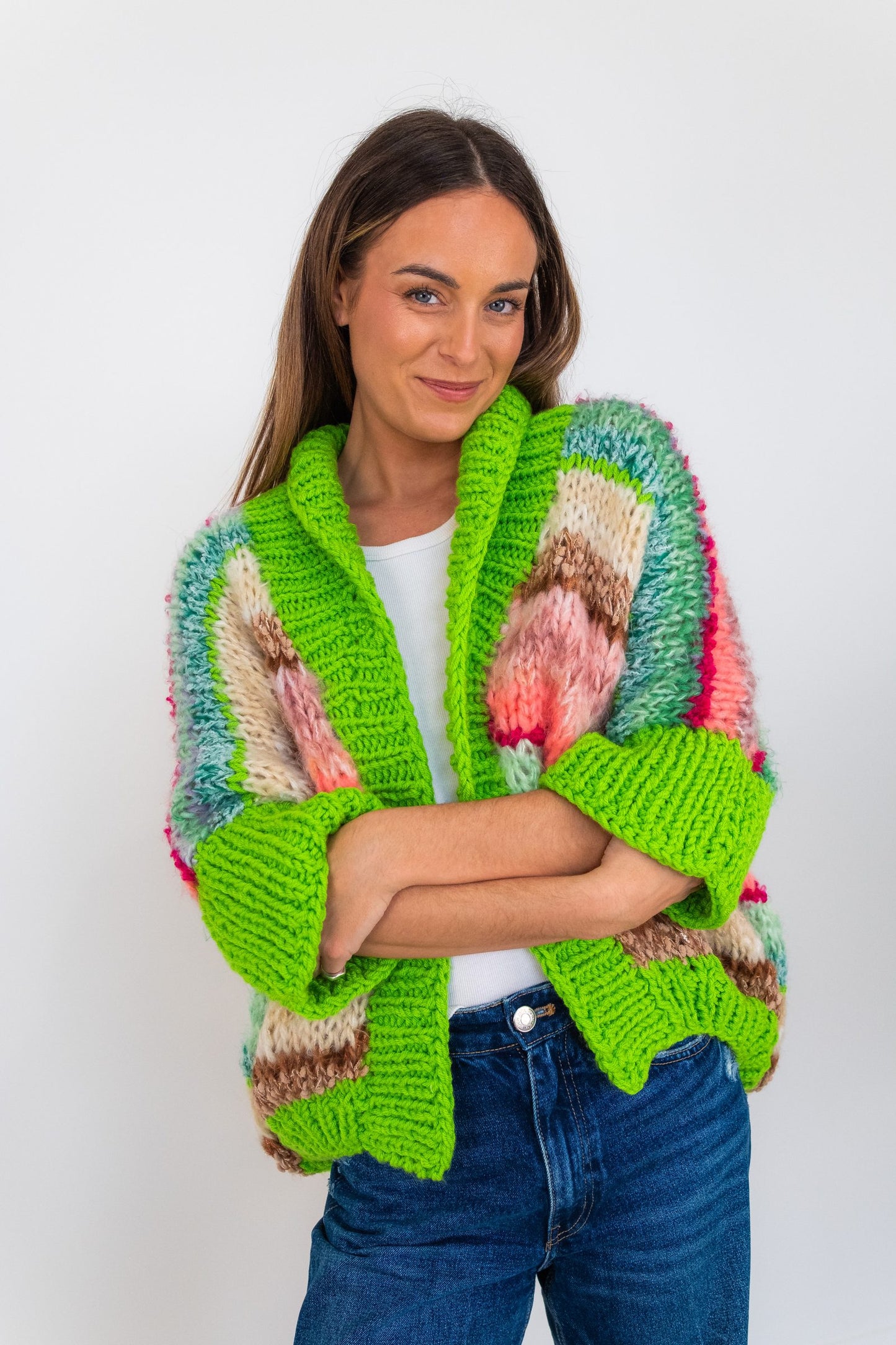 Nadia Dafri Cardi AW03- Verde 3/4 sleeve