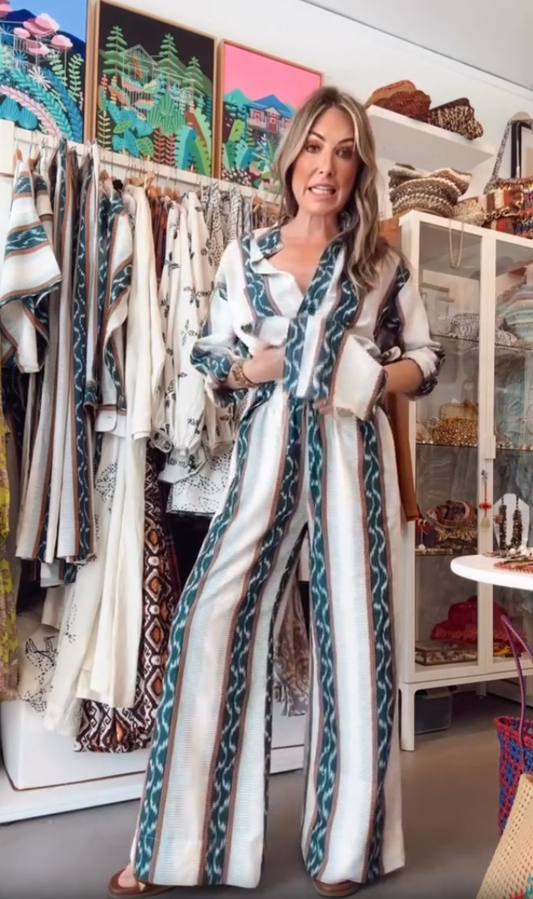 Tangier Ikat Wide Leg Pant