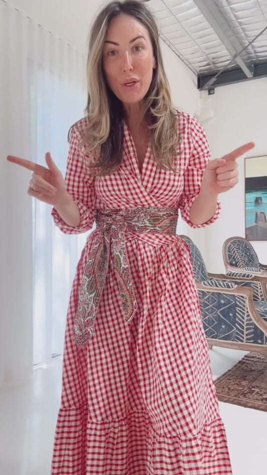 Cherry Check Collection Tie Top