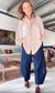 Butterfly Sleeve Shirt - Brown Stripe