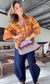 Butterfly Sleeve Shirt - Saffron Check