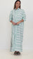 Verde Riviera Long Ruffled Shirt Dress – Green Striped
