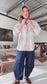 Butterfly Sleeve Shirt - Tan Checks