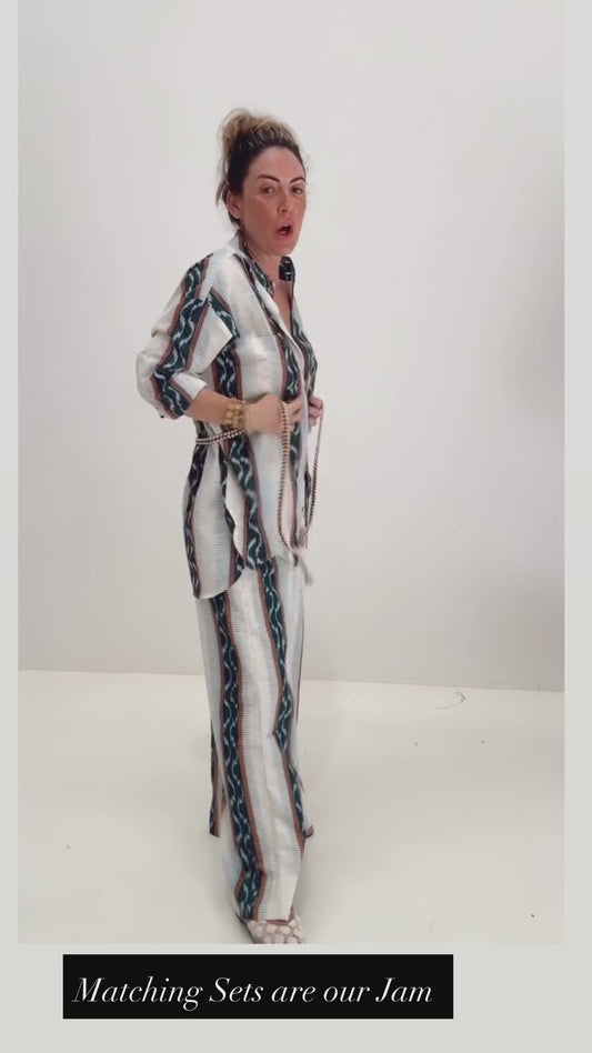 Tangier Ikat Wide Leg Pant