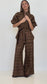 Chateau Linen Ballon Sleeve Top with belt