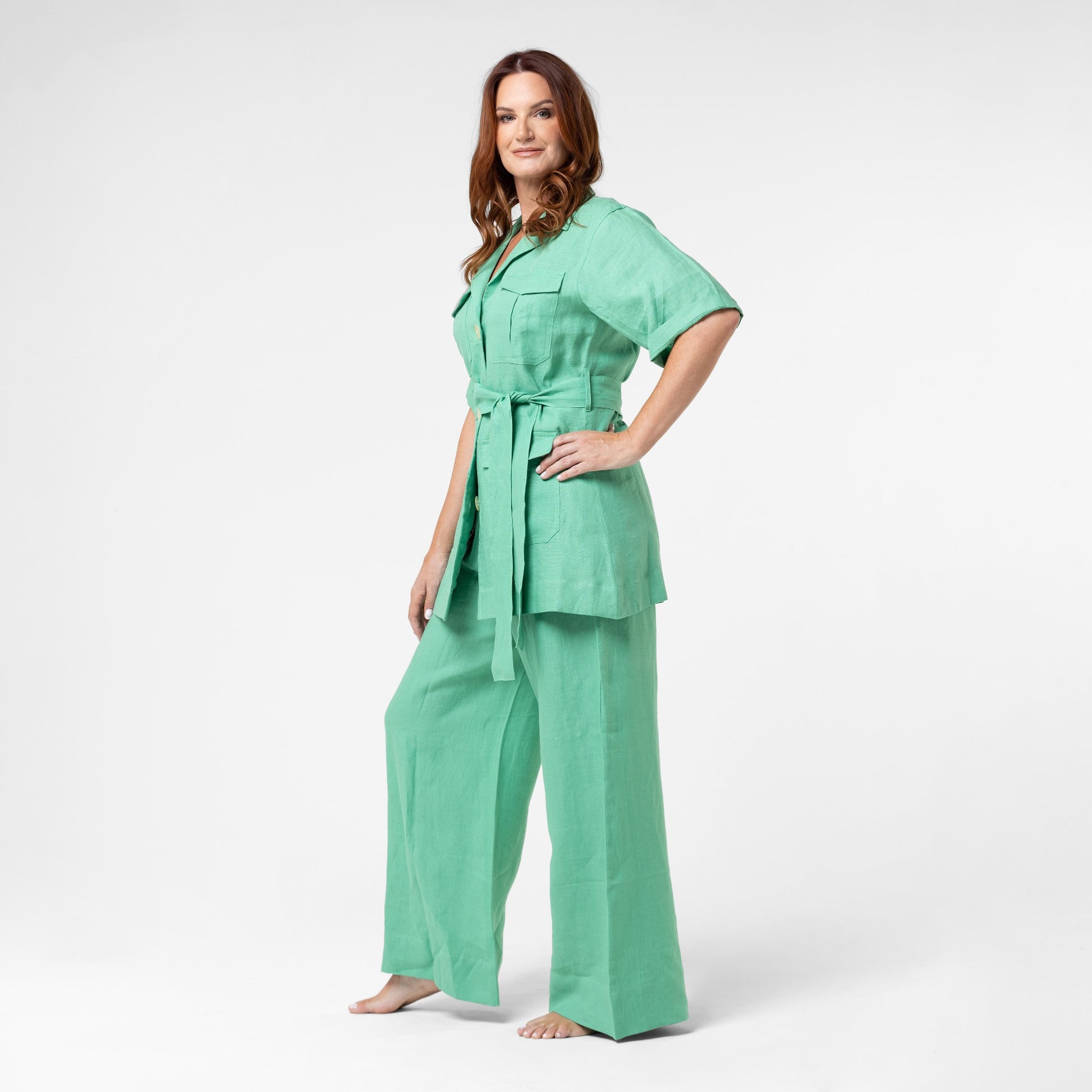Spring Plus Size Suit for Women - Light Green